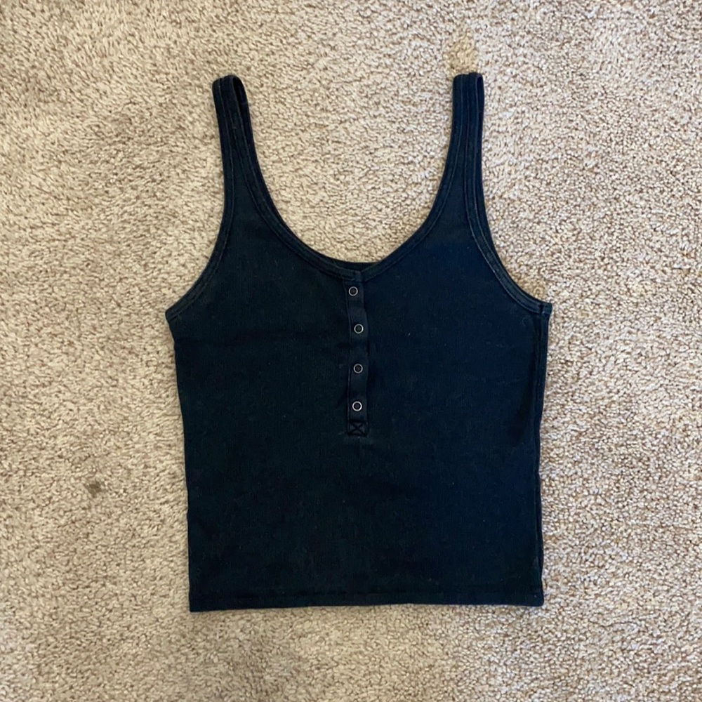 Cropped Henley Tank Top